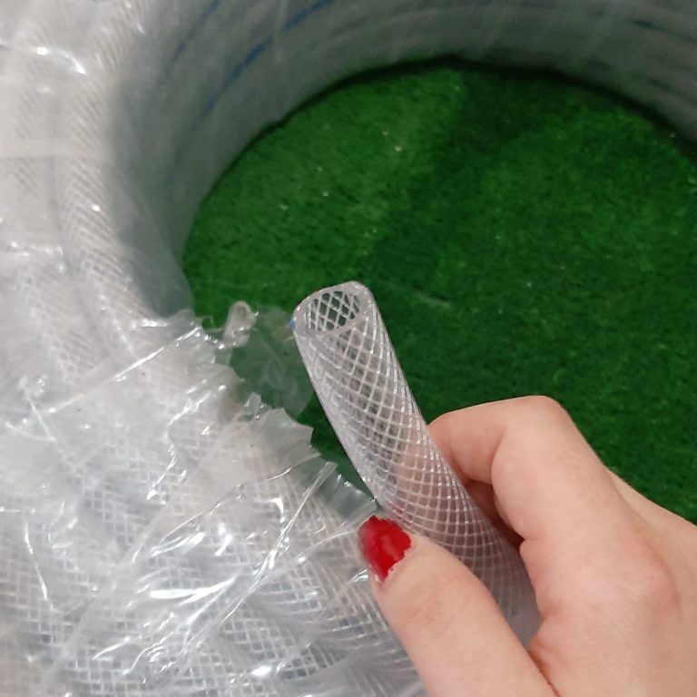 Süper Mavi PVC Şeffaf Örgülü Sulama Hortumu